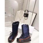 Dior Women CD Dioralps Snow Boot Deep Blue Mizza Shiny Nylon - Image 4