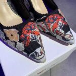 Dior Women CD J'Adior Slingback Pump Black Multicolor Embroidered Cotton Toile De Jouy Pop - immagine 10