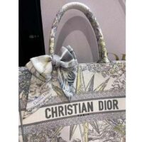Dior Women CD Large Book Tote White Multicolor Rêve D’Infini Embroidery (10)