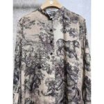 Dior Women CD Long Blouse Hazelnut Cotton Voile Toile de Jouy Motif - Bild 5