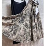 Dior Women CD Mid-Length Skirt White Navy Blue Toile De Jouy Cotton Muslin – Bild 9