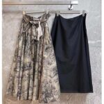 Dior Women CD Mid-Length Skirt White Navy Blue Toile De Jouy Cotton Muslin – Bild 5