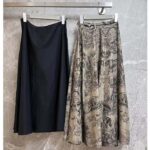 Dior Women CD Mid-Length Skirt White Navy Blue Toile De Jouy Cotton Muslin – Bild 3