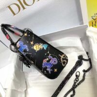 Dior Women CD Mini Lady Dior Bag Black Calfskin Multicolor Pixel Zodiac Print (9)