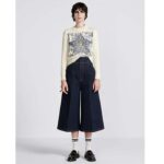 Dior Women CD Sweater Ecru Cashmere Knit Blue Dior Sevilla Star Motif - Image 12