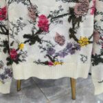 Dior Women CD Sweater Ecru Cashmere Knit Multicolor Dior Jardin Botanique Motif - Image 6
