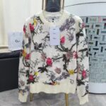 Dior Women CD Sweater Ecru Cashmere Knit Multicolor Dior Jardin Botanique Motif - Image 2
