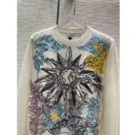 Dior Women CD Sweater Ecru Cashmere Knit Multicolor Rêve D'Infini Motif - Imagen 3