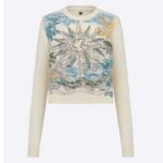 Suéter CD Dior para mujer, punto de cachemira crudo, multicolor, motivo Rêve D'Infini