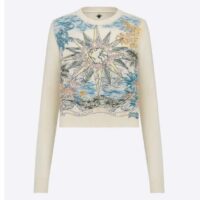 Dior Women CD Sweater Ecru Cashmere Knit Multicolor Rêve D’Infini Motif (11)