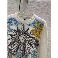 Dior Women CD Sweater Ecru Cashmere Knit Multicolor Rêve D’Infini Motif (11)