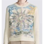 Dior Women CD Sweater Ecru Cashmere Knit Multicolor Rêve D'Infini Motif - Imagen 8