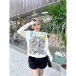 Dior Women CD Sweater Ecru Cashmere Knit Multicolor Rêve D'Infini Motif - Imagen 12