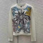 Dior Women CD Sweater Ecru Cashmere Knit Multicolor Rêve D'Infini Motif - Imagen 2
