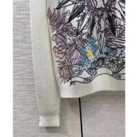 Dior Women CD Sweater Ecru Cashmere Knit Multicolor Rêve D’Infini Motif (11)