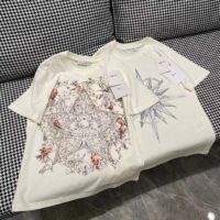 Dior Women CD T-Shirt Ecru Cotton Jersey Linen Dior Sevilla Star Motif (3)