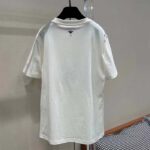 Dior Men CD T-Shirt Ecru Cotton Jersey Linen Blue Rêve D'Infini Motif - Image 3