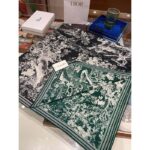 Dior Women CD Toile De Jouy Sauvage Square Scarf Navy Blue Ivory Silk Twill - Imagen 2