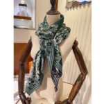 Dior Women CD Toile De Jouy Sauvage Square Scarf Navy Blue Ivory Silk Twill - Imagen 9