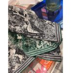 Dior Women CD Toile De Jouy Sauvage Square Scarf Navy Blue Ivory Silk Twill - Imagen 6