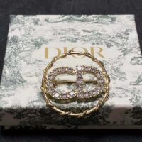 Dior Women Clair D Lune Brooch Gold-Finish Metal and White Crystals (1)