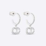 Dior Women Clair D Lune Earrings Silver-Finish Metal and Silver-Tone Crystals