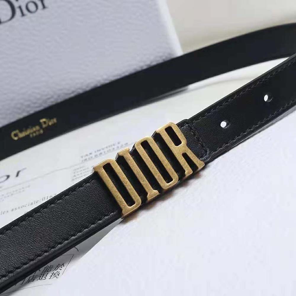 Dior Women D-Fence Belt Black Smooth Calfskin 30 MM
