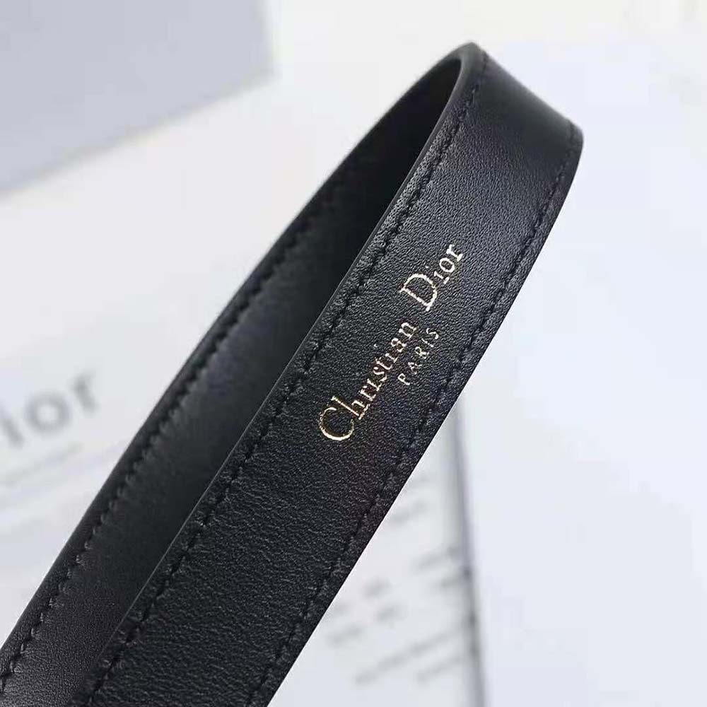 Dior Women D-Fence Belt Black Smooth Calfskin 30 MM
