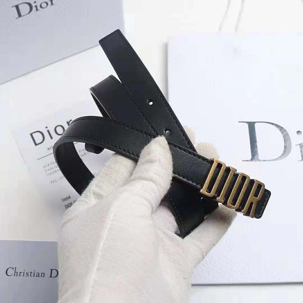 Dior Women D-Fence Belt Black Smooth Calfskin 30 MM