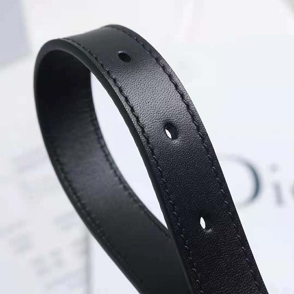 Dior Women D-Fence Belt Black Smooth Calfskin 30 MM