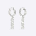 Dior Women Dio(r)evolution Earrings Silver-Finish Metal and Silver-Tone Crystals