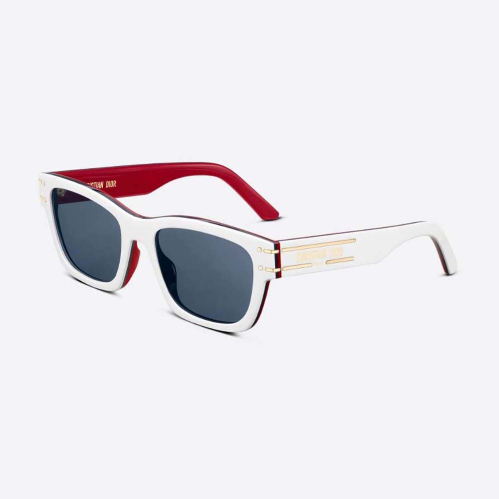 Dior Women Diorsignature S3u Dioralps White Three-Tone Rectangular Sunglasses