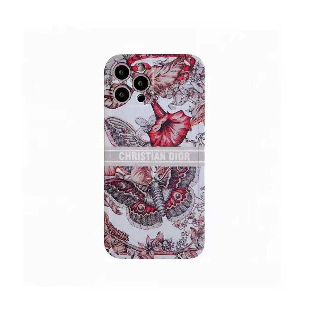 Dior Women Diortravel Cover for Iphone 13 Pro Toile De Jouy Reverse Printed Calfskin