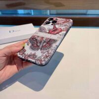 Dior Women Diortravel Cover for Iphone 13 Pro Toile De Jouy Reverse Printed Calfskin (1)