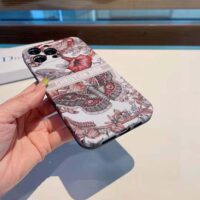 Dior Women Diortravel Cover for Iphone 13 Pro Toile De Jouy Reverse Printed Calfskin (1)