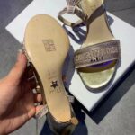 Dior Women Dway Heeled Sandal Rose Des Vents Cotton Embroidered Metallic Thread Strass - Imagen 6