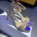 Dior Women Dway Heeled Sandal Rose Des Vents Cotton Embroidered Metallic Thread Strass - Imagen 2