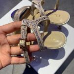 Dior Women Dway Heeled Sandal Rose Des Vents Cotton Embroidered Metallic Thread Strass - Imagen 10