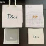 Dior Women Petit CD Earrings Gold-Finish Metal and White Crystals - Bild 4