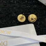 Dior Women Petit CD Studs Earrings Gold-Finish Metal and White Resin Pearls with Black Glass - Image 7