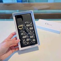 Dior Women Saddle Cover for Iphone Blue Dior Oblique Jacquard (1)