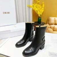 Dior Women Shoes CD D-Folk Heeled Ankle Boot Black Perforated Calfskin 4.5 Cm Heel (2)