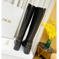 Dior Women Shoes CD D-Folk Heeled Boot Black Perforated Calfskin 4.5 Cm Heel (9)