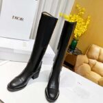 Dior Women Shoes CD D-Folk Heeled Boot Black Perforated Calfskin 4.5 Cm Heel - Image 3