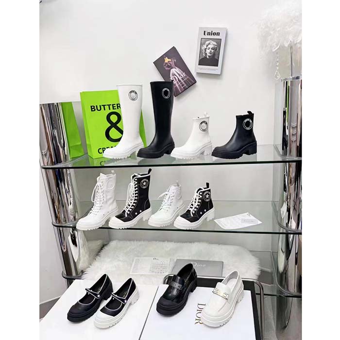 Dior Women Shoes Dior Symbol Boot Black Supple Calfskin 34 Cm 13.5 Inches High (4)