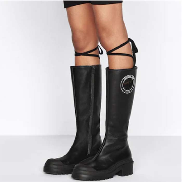 Dior Women Shoes Dior Symbol Boot Black Supple Calfskin 34 Cm 13.5 Inches High (5)