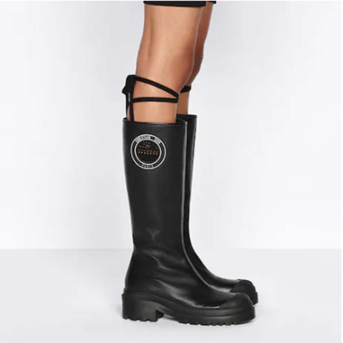 Dior Women Shoes Dior Symbol Boot Black Supple Calfskin 34 Cm 13.5 Inches High (7)