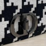 Dior Women Small Dior Caro Bag Black White Macro Houndstooth Fabric – Image 10