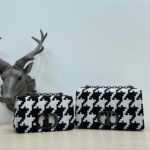 Dior Women Small Dior Caro Bag Black White Macro Houndstooth Fabric – Image 7