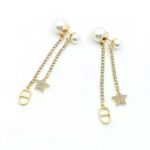 Dior Women Tribales Earrings Gold-Finish Metal White Resin Pearls and White Crystals - immagine 2